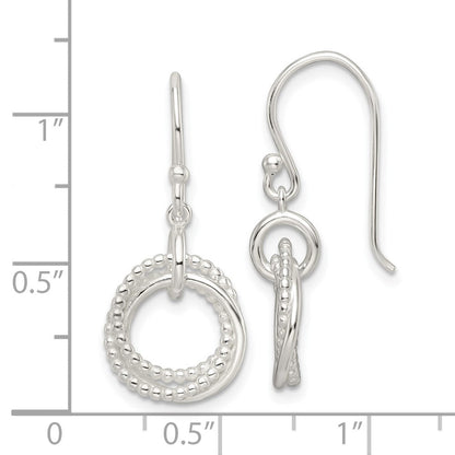 Sterlingsilber Poliert Intertwined Kreise Ohrhänger