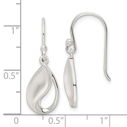 Sterlingsilber Poliert und Satiniert Fantasie Tropfen Ohrhänger