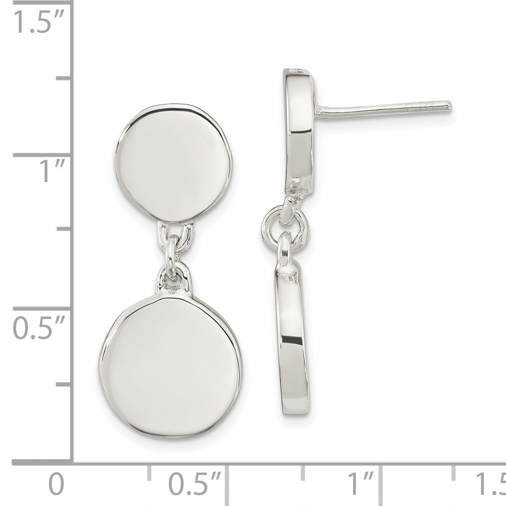 Sterlingsilber Poliert Discs Stecker Ohrhänger