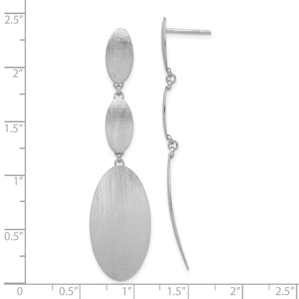 Sterlingsilber Rhodiniert Gebürstet Hängend Ohrstecker