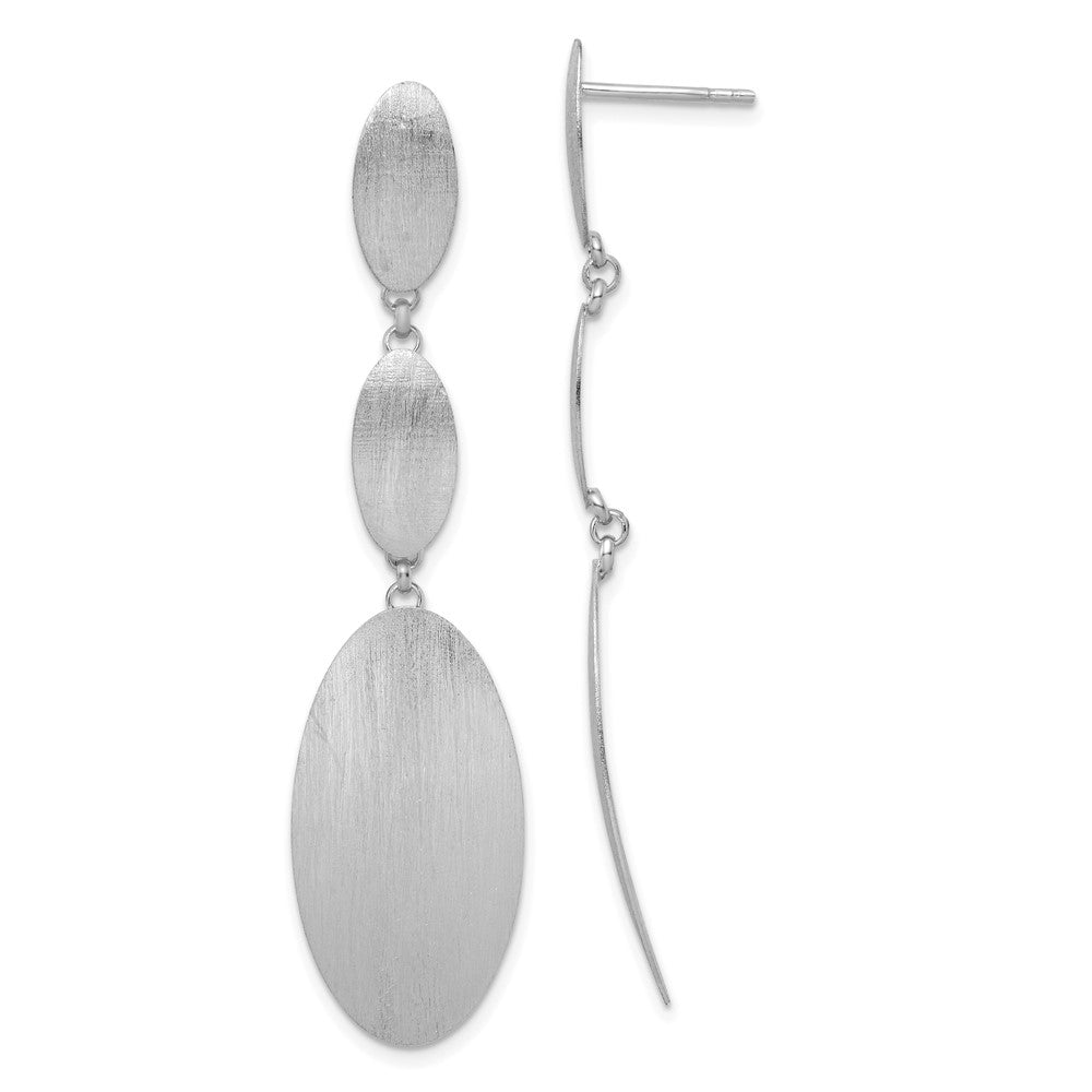 Sterlingsilber Rhodiniert Gebürstet Hängend Ohrstecker