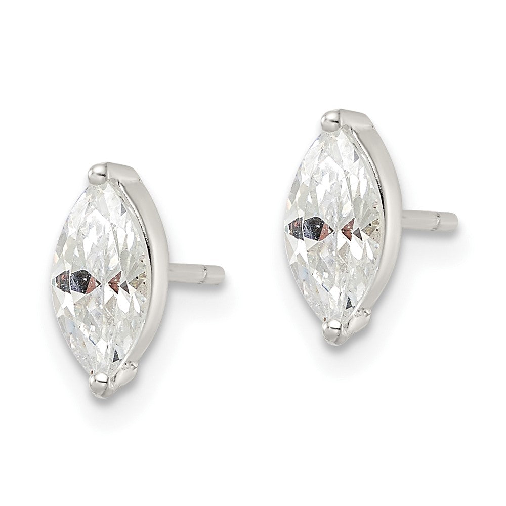 Sterlingsilber Poliert 9x4mm Marquise Zirkonia Ohrstecker