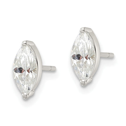 Sterlingsilber Poliert 9x4mm Marquise Zirkonia Ohrstecker