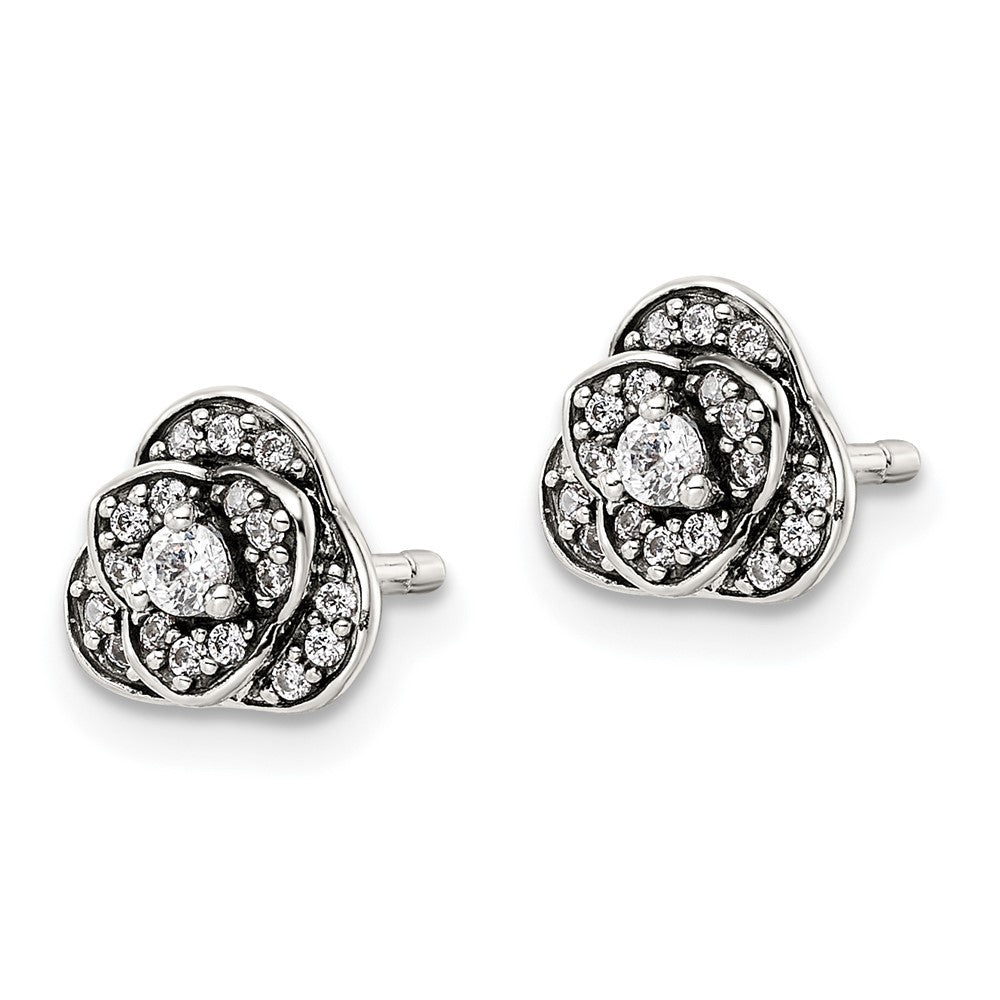 Sterlingsilber Antikisiert Zirkonia Trilogy Ohrstecker