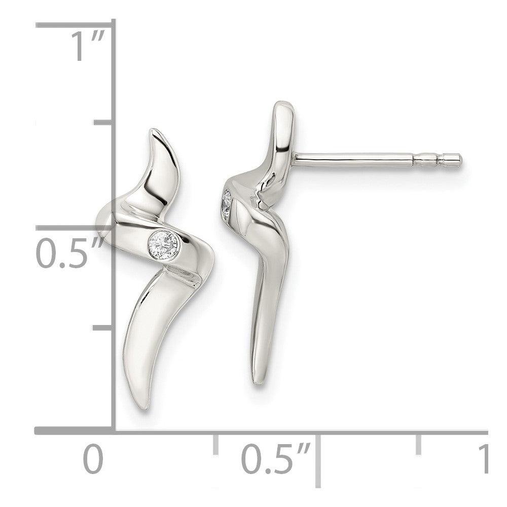 Sterlingsilber Zirkonia Schleife Ohrstecker