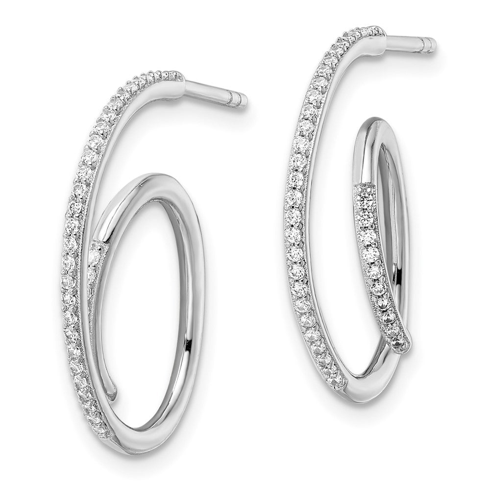 Sterlingsilber Rhodiniert Zirkonia Fantasie J Creole Ohrstecker