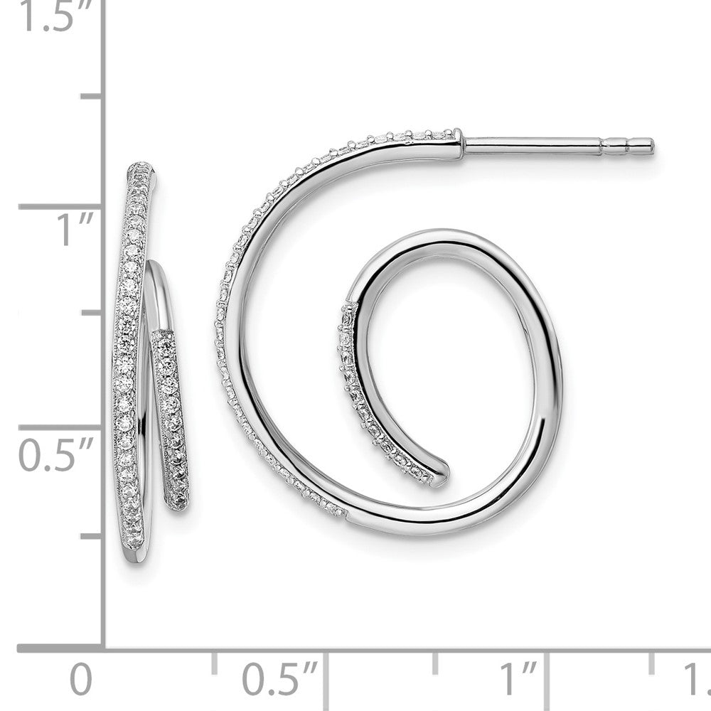 Sterlingsilber Rhodiniert Zirkonia Fantasie J Creole Ohrstecker