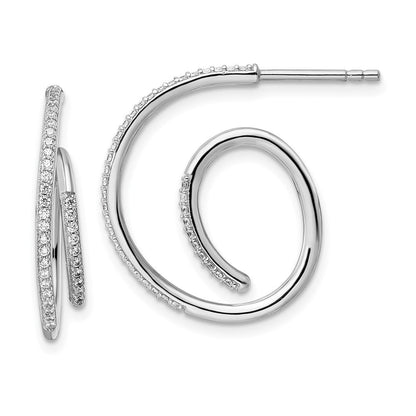 Sterlingsilber Rhodiniert Zirkonia Fantasie J Creole Ohrstecker