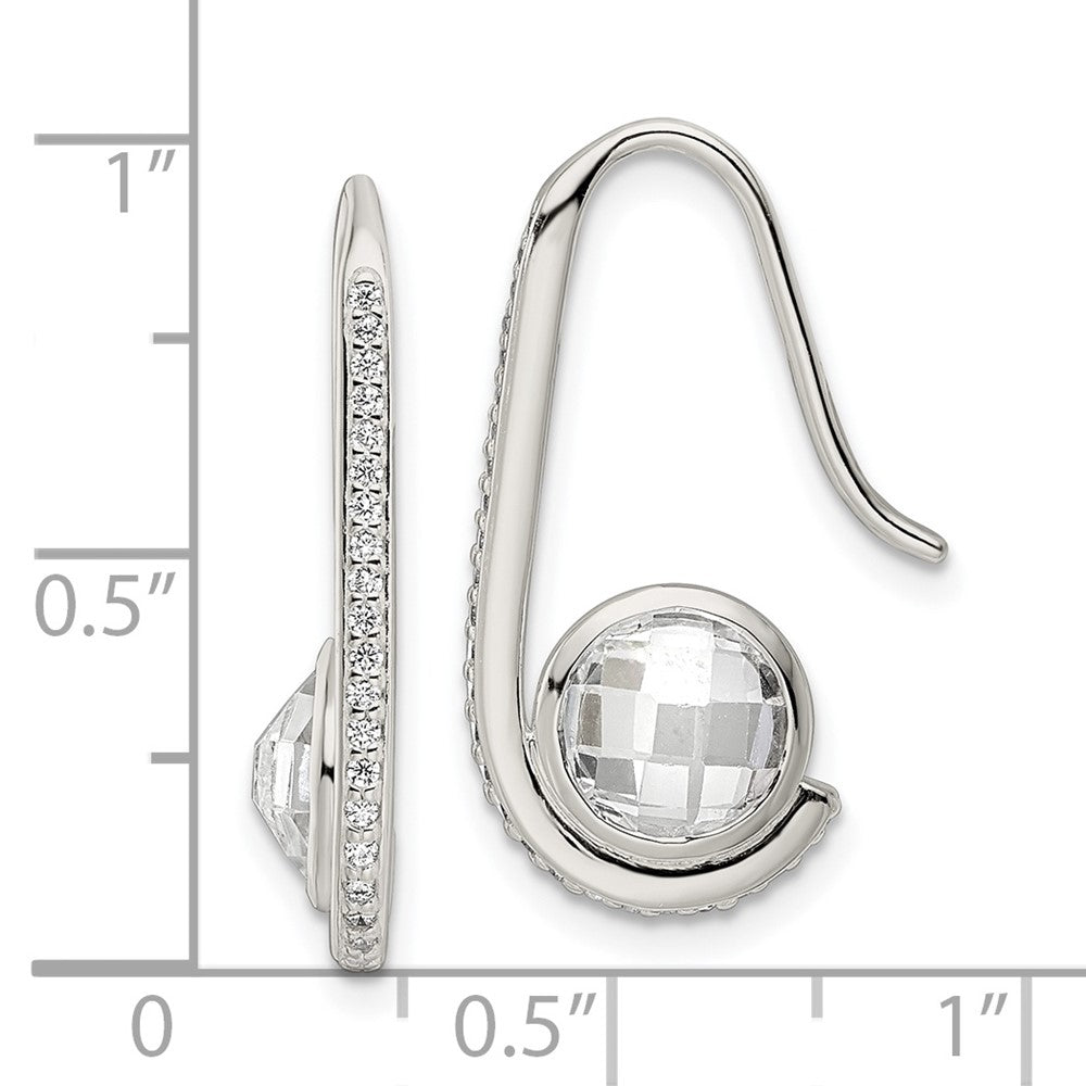 Sterlingsilber Poliert Schachbrett Zirkonia Ohrhänger