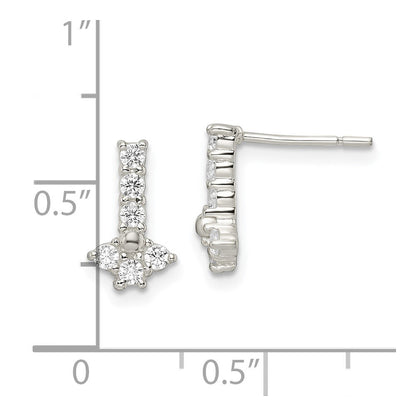 Sterlingsilber Poliert Zirkonia Ohrstecker