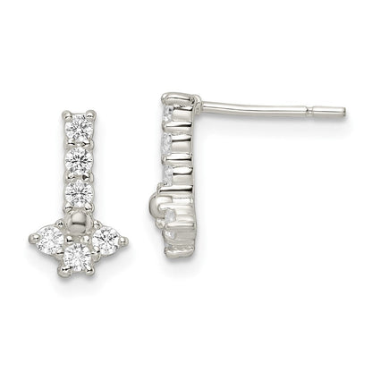 Sterlingsilber Poliert Zirkonia Ohrstecker