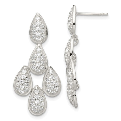 Sterlingsilber Zirkonia Chandelier Hängend Ohrstecker