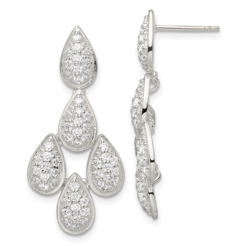 Sterlingsilber Zirkonia Chandelier Hängend Ohrstecker