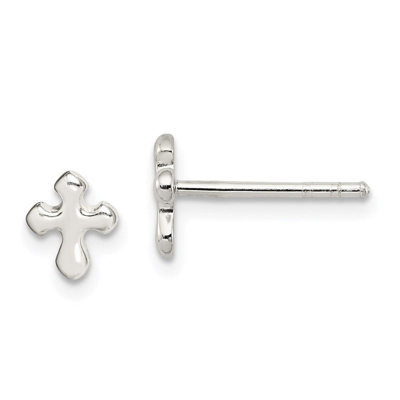 Sterlingsilber Poliert Kreuz Ohrringe