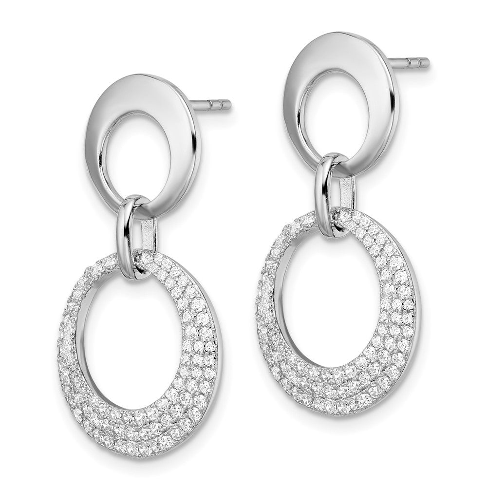 Sterlingsilber Rhodiniert Pavé Zirkonia Interlocking Kreise Ohrstecker
