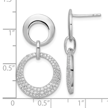 Sterlingsilber Rhodiniert Pavé Zirkonia Interlocking Kreise Ohrstecker