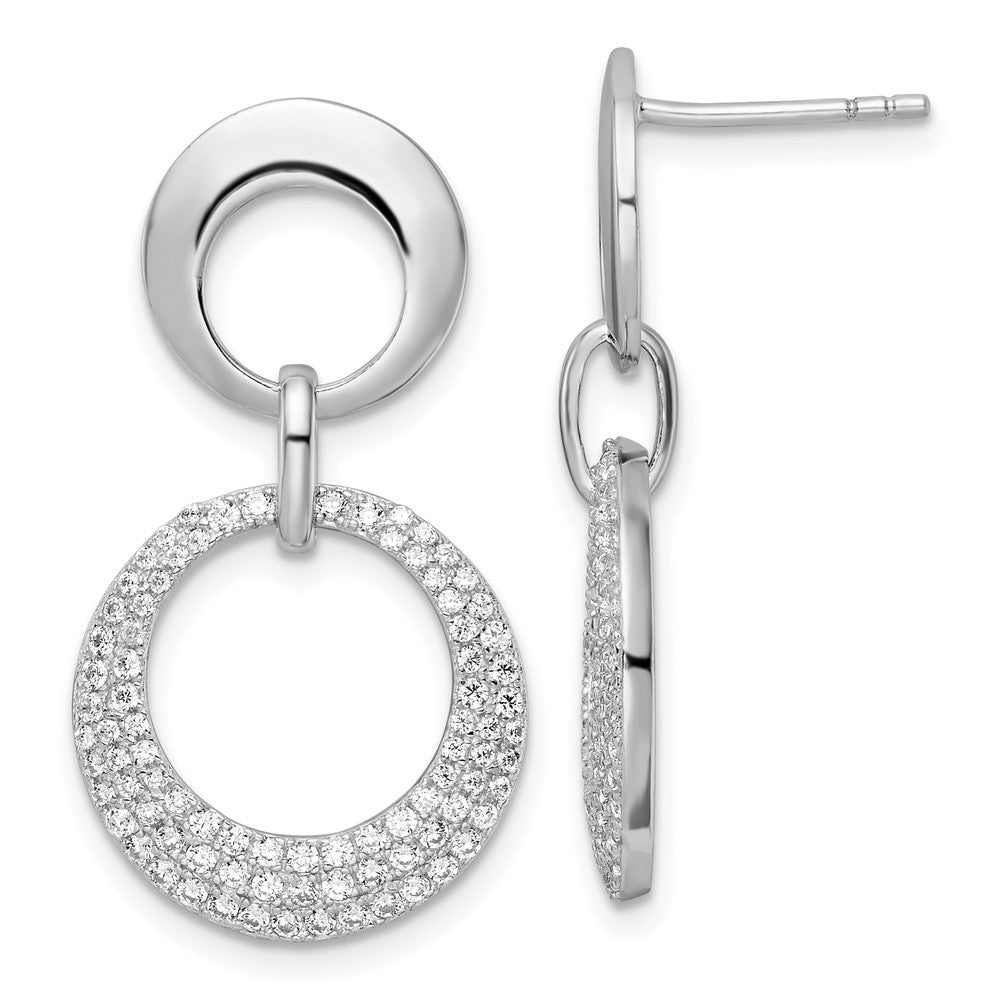 Sterlingsilber Rhodiniert Pavé Zirkonia Interlocking Kreise Ohrstecker