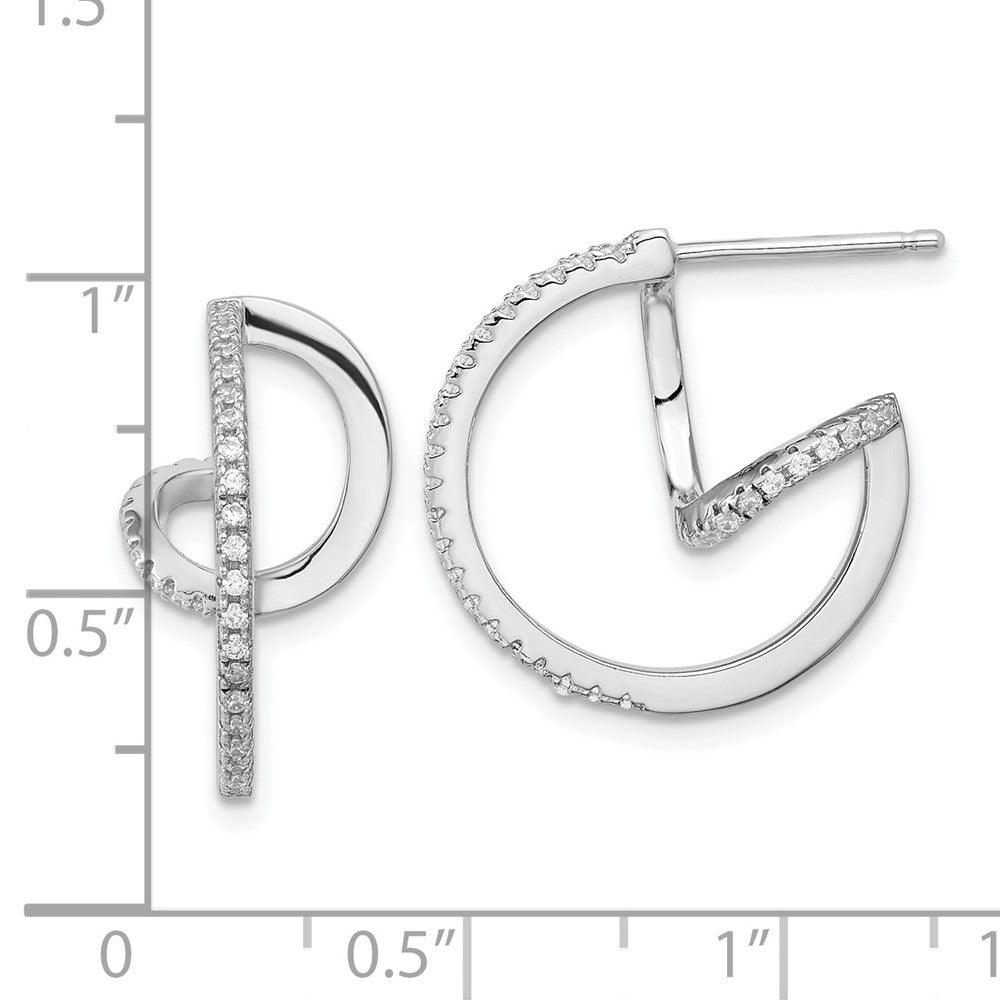 Sterlingsilber Rhodiniert Zirkonia Gedreht Creolen