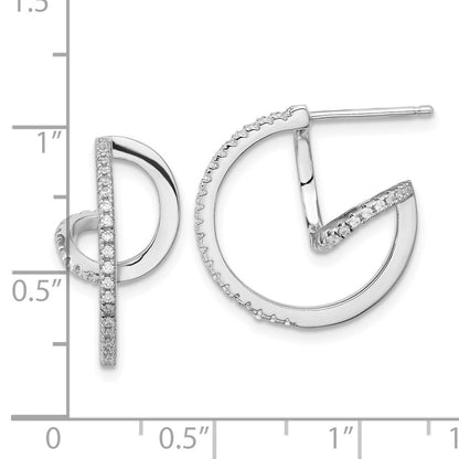 Sterlingsilber Rhodiniert Zirkonia Gedreht Creolen