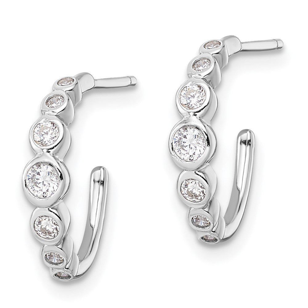Sterlingsilber Rhodiniert Zirkonia Stecker Creolen