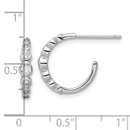 Sterlingsilber Rhodiniert Zirkonia Stecker Creolen