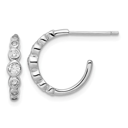 Sterlingsilber Rhodiniert Zirkonia Stecker Creolen