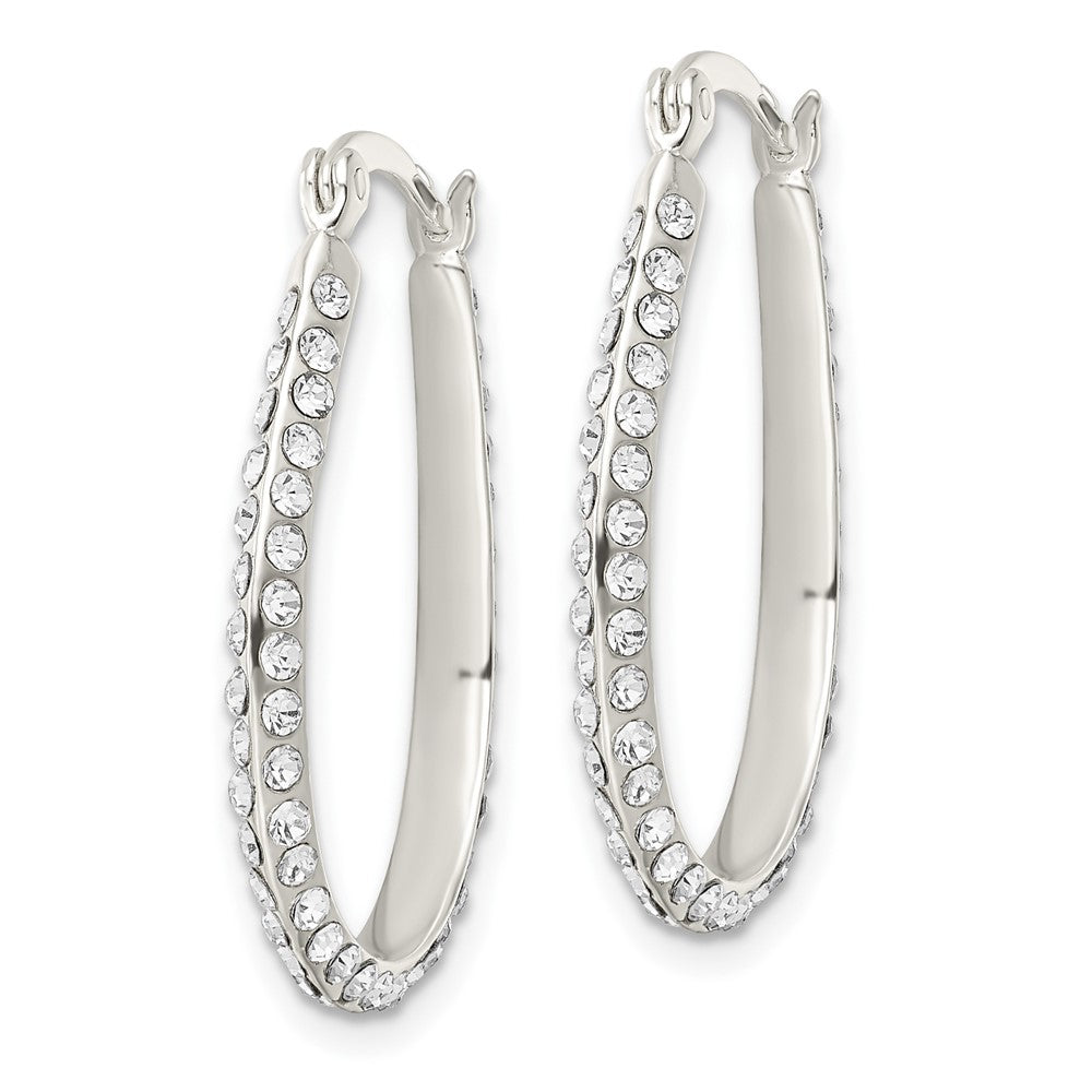 Sterlingsilber Zirkonia Oval Creolen