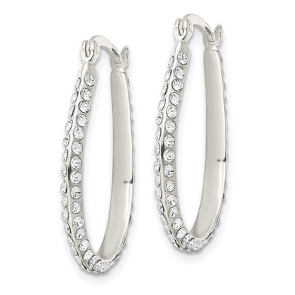 Sterlingsilber Zirkonia Oval Creolen