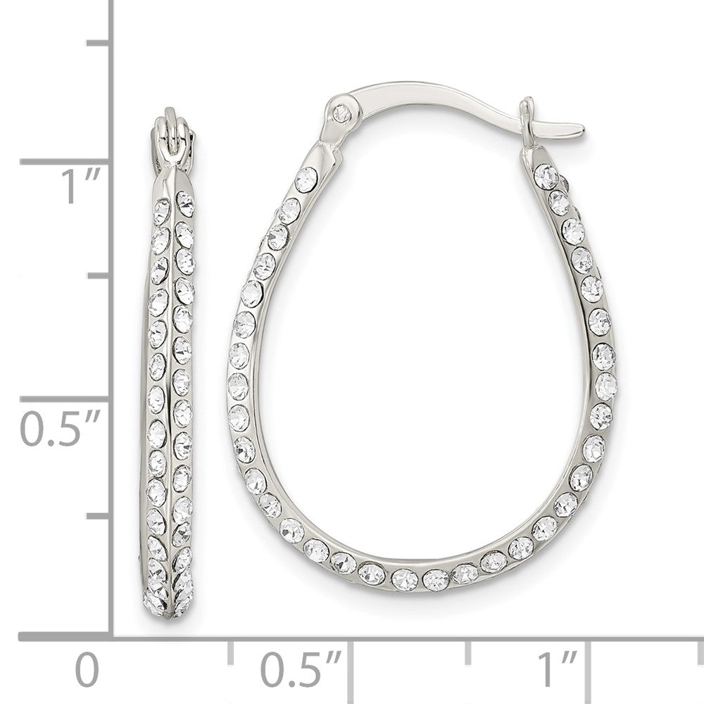 Sterlingsilber Zirkonia Oval Creolen