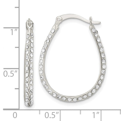 Sterlingsilber Zirkonia Oval Creolen