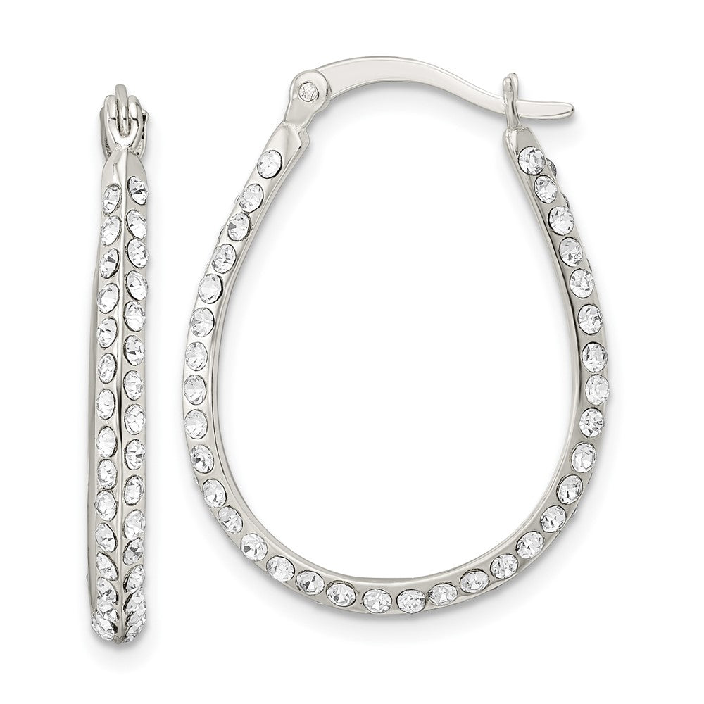 Sterlingsilber Zirkonia Oval Creolen