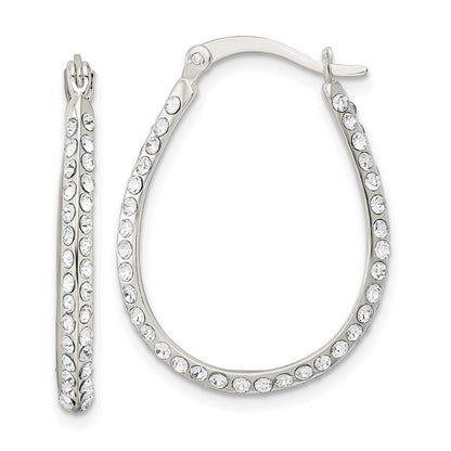 Sterlingsilber Zirkonia Oval Creolen