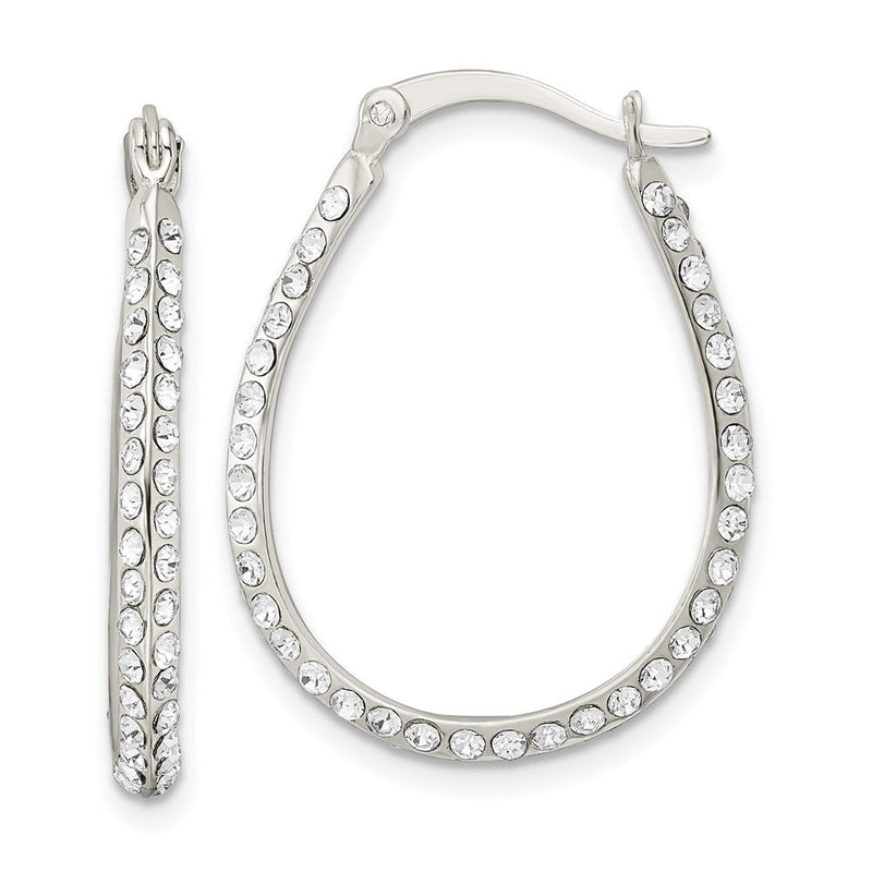 Sterlingsilber Zirkonia Oval Creolen