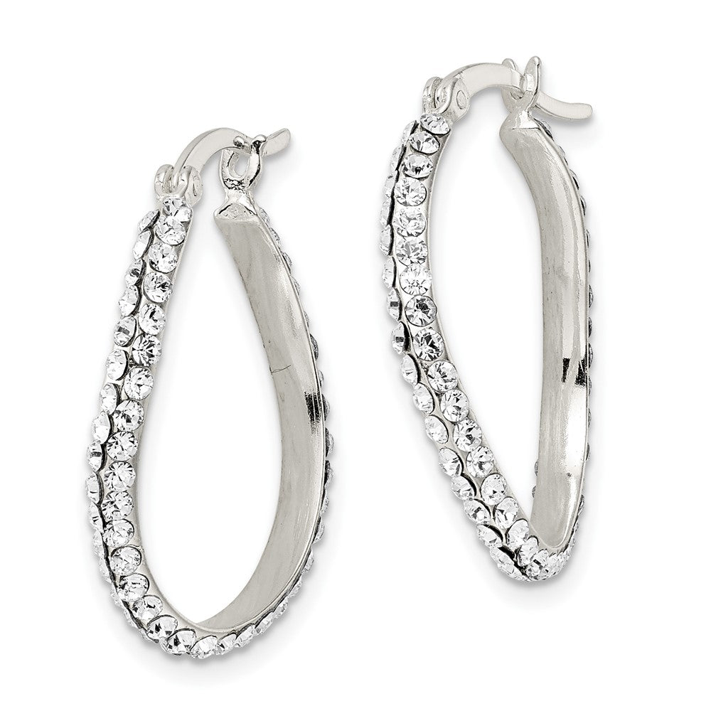 Sterlingsilber Zirkonia Oval Creolen