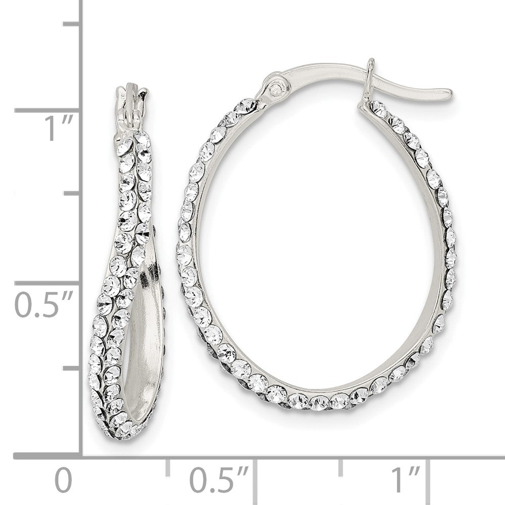 Sterlingsilber Zirkonia Oval Creolen