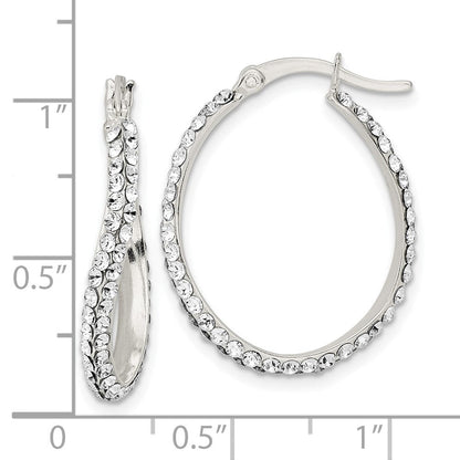 Sterlingsilber Zirkonia Oval Creolen