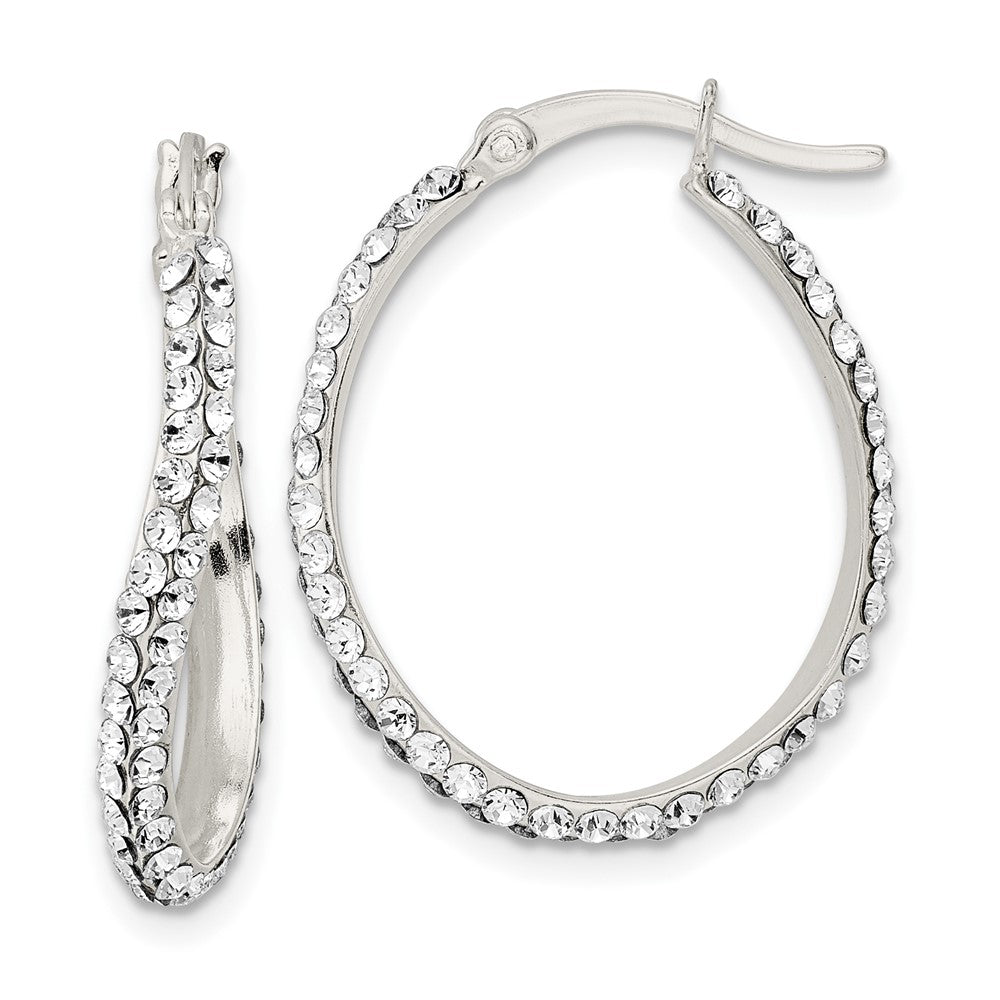 Sterlingsilber Zirkonia Oval Creolen