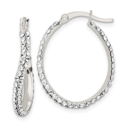 Sterlingsilber Zirkonia Oval Creolen