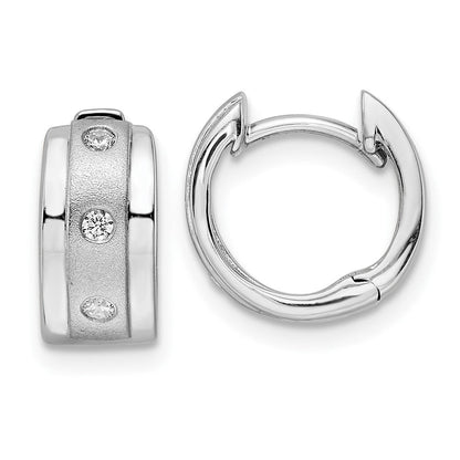 Sterlingsilber Rhodiniert Poliert Zirkonia Creolen