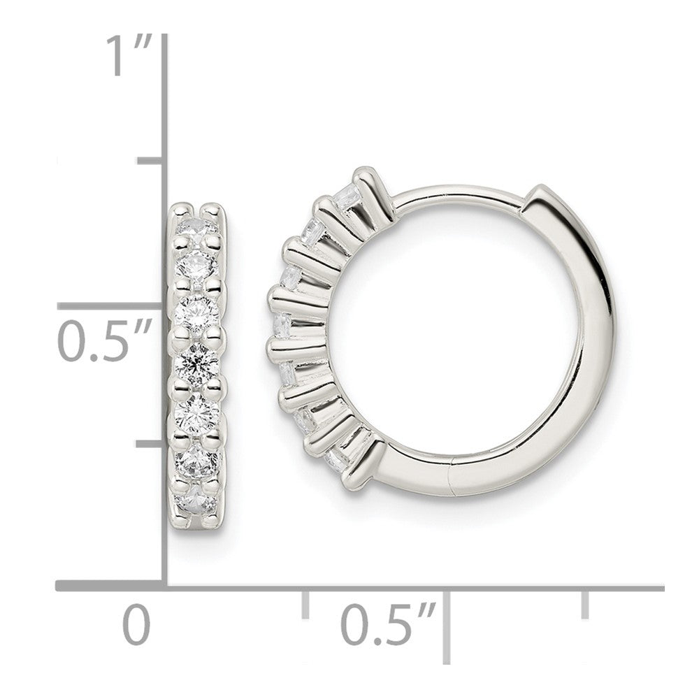 Sterlingsilber Poliert Zirkonia Klappbar Creolen