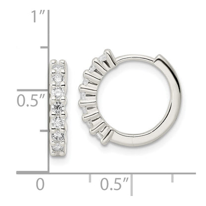 Sterlingsilber Poliert Zirkonia Klappbar Creolen