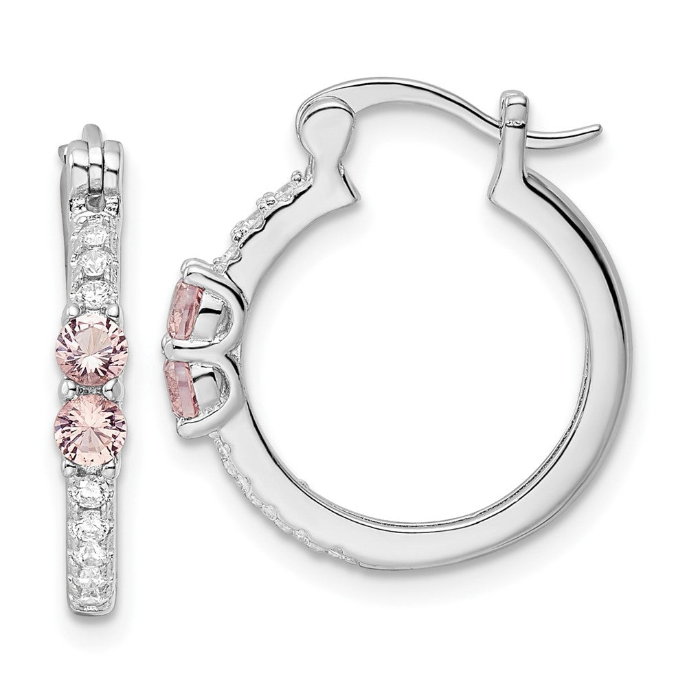 Sterlingsilber Rhodiniert Rosa Zirkonia Creolen