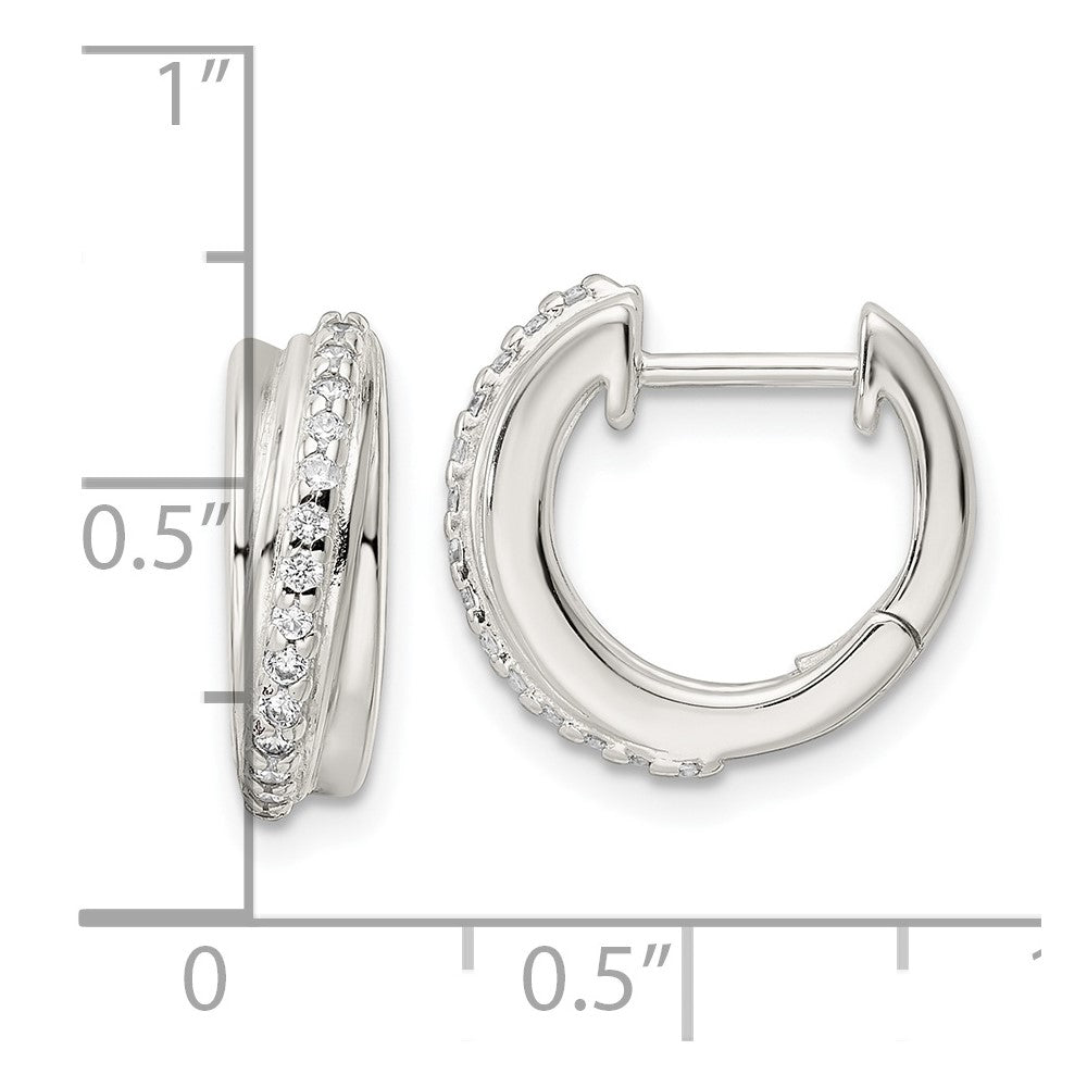 Sterlingsilber Poliert Zirkonia Klappbar Creolen