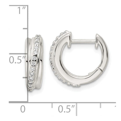 Sterlingsilber Poliert Zirkonia Klappbar Creolen