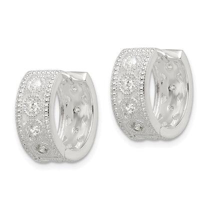 Sterlingsilber Zirkonia Klappbar Creolen