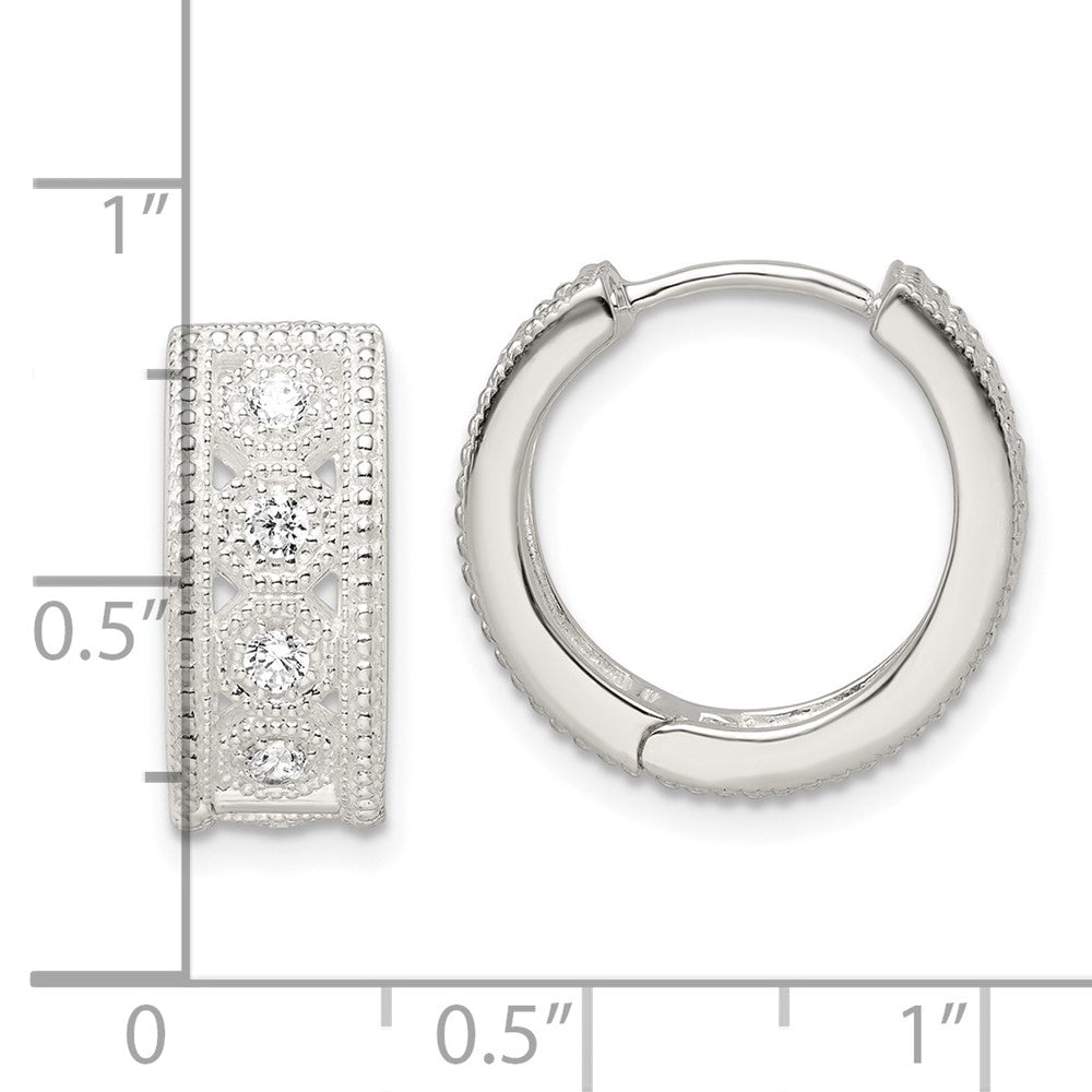 Sterlingsilber Zirkonia Klappbar Creolen