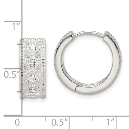 Sterlingsilber Zirkonia Klappbar Creolen
