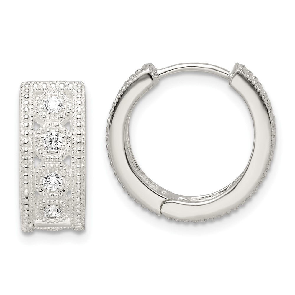 Sterlingsilber Zirkonia Klappbar Creolen