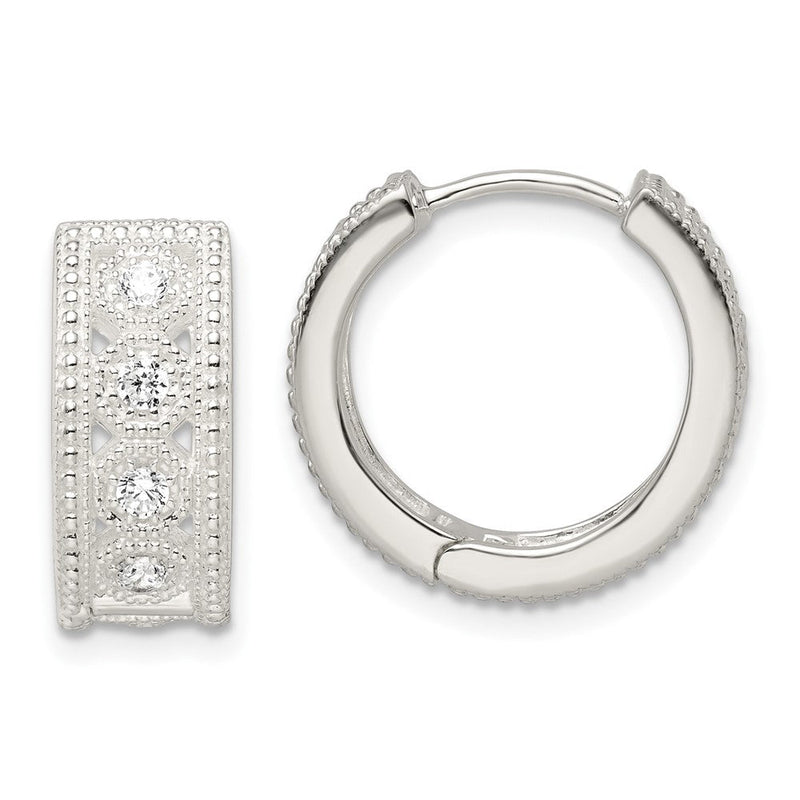 Sterlingsilber Zirkonia Klappbar Creolen
