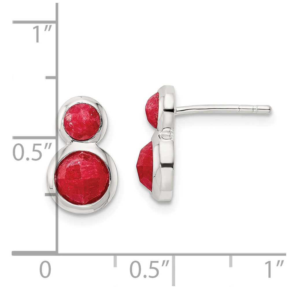 Sterlingsilber Poliert Rot Spodumene Ohrstecker